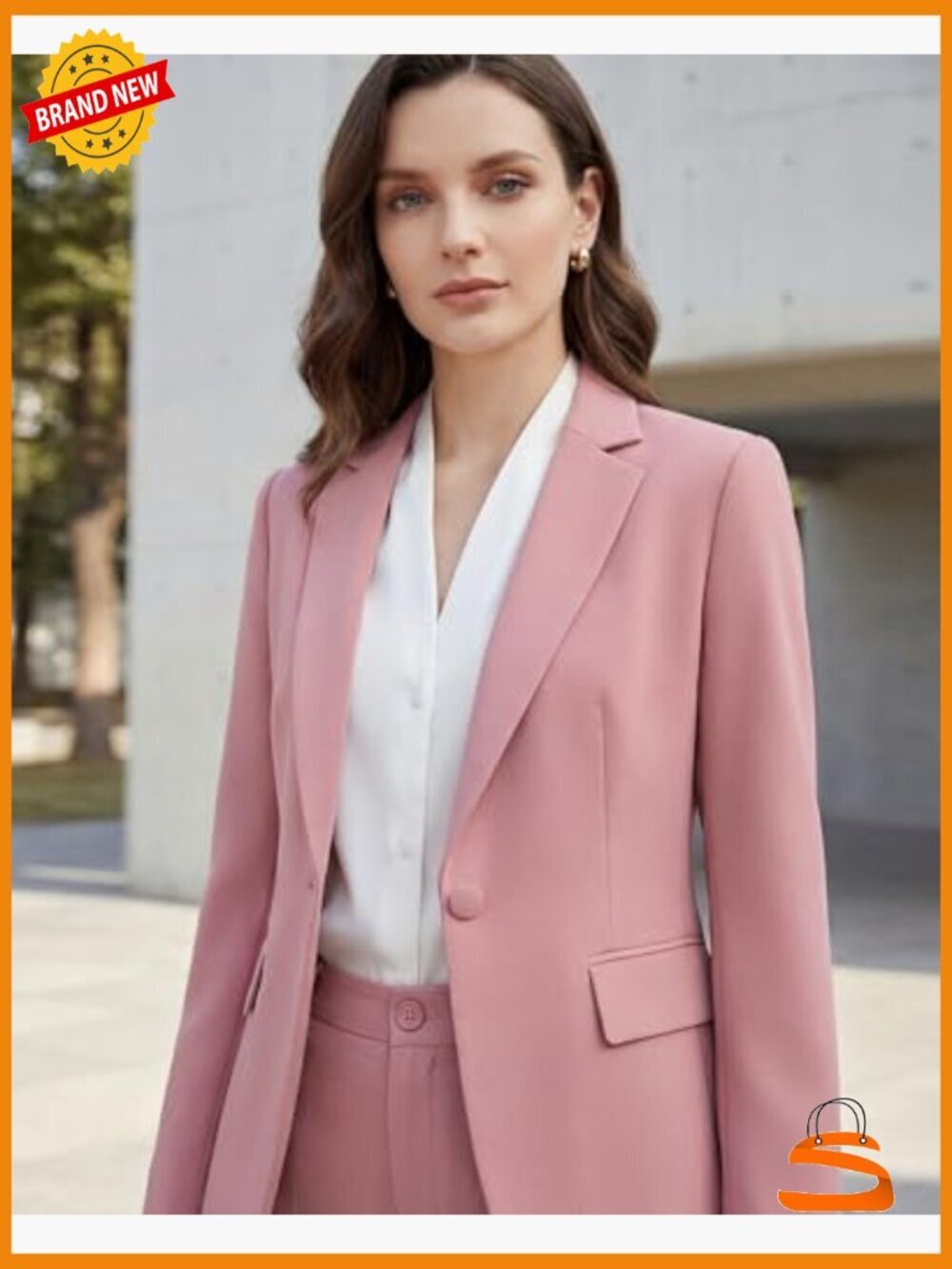 Two Piece Pantsuit - Wrinkle-Free High End Business Blazer Set Professional - Picture 6 of 7